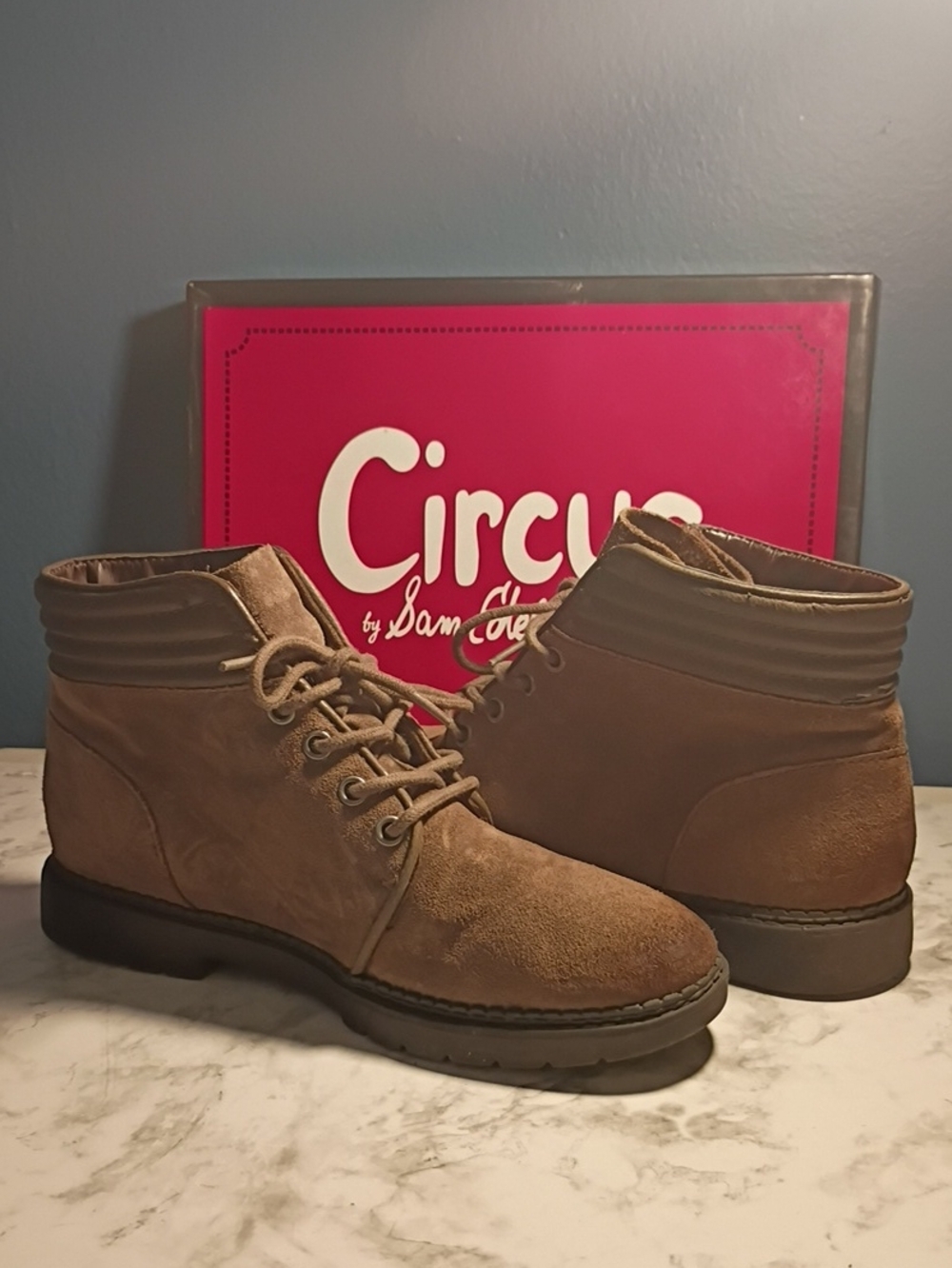 Circus by Sam Edelman 8 1/2 M- Women's Phoebe Ash Suede Lace-Up Ankle Boots